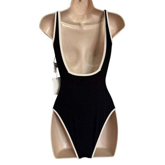 L- Space Coco One Piece Swimsuit Size XS Black White NWT $198 - Picture 2 of 8